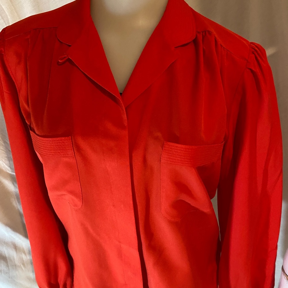 Blouse Ladies Vintage Red Josephine Size 8